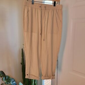 NEW‎ Jules And Leopold Casual Linen Blend Beige Tan Jogger Pants, Size M